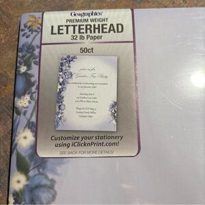 Blue Floral Dream Letterhead , 32 lb. Design , 8.5 x 11" (Pack of 50) NWT